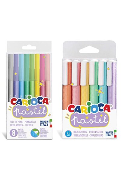 carioca Pastel Colored Felt and Marker Pens - Set of 2
