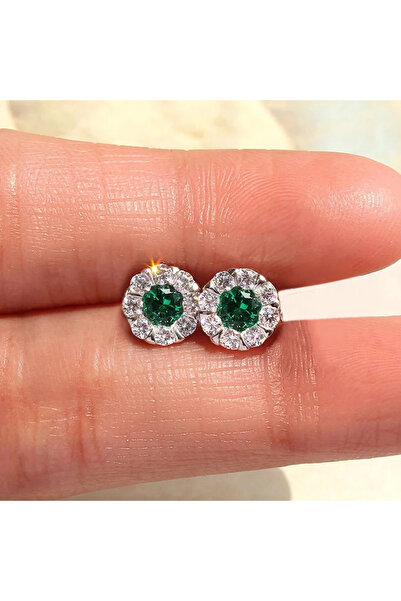 choice2 E3182 Huitan Dainty Cubic Zirconia Stud Earrings for Women White/Gree...