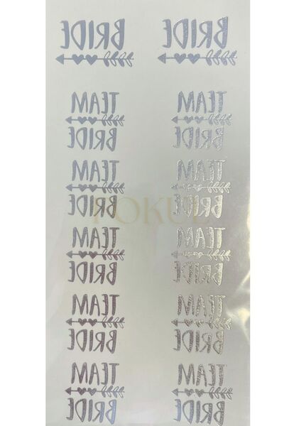 FOKUL Bride To Be Dövme Gümüş Renkli 2 Bride 10 Team Bride - Geçici Bride Döv...