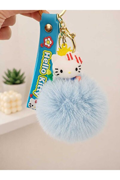 Generica Hello Kitty 3D Anahtarlık Peluş Ponponlu – Sevimli Kawaii Çanta Akse...