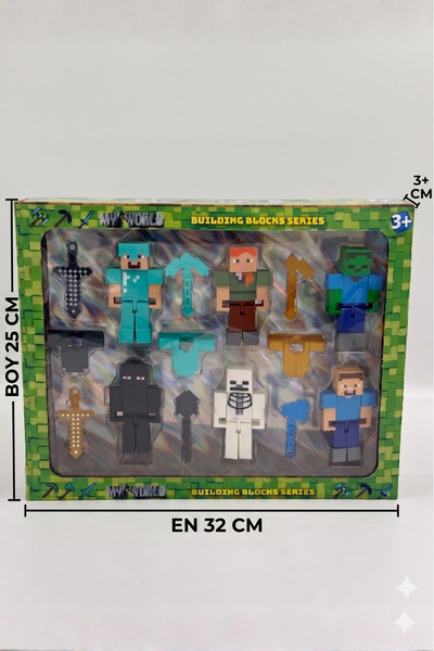 SHOP AND JOY My World 6'lı Mini Figür Seti - Zırh ve Silah Aksesuarlı