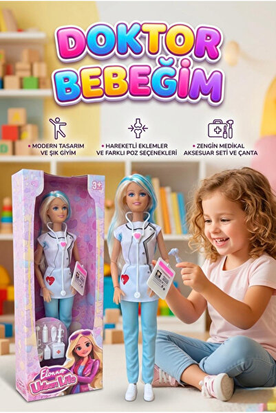 Tıfıl Toys Doktor Bebeğim Sağlık Seti - Hareketli Eklemli 30 cm Bebek ve Medi...