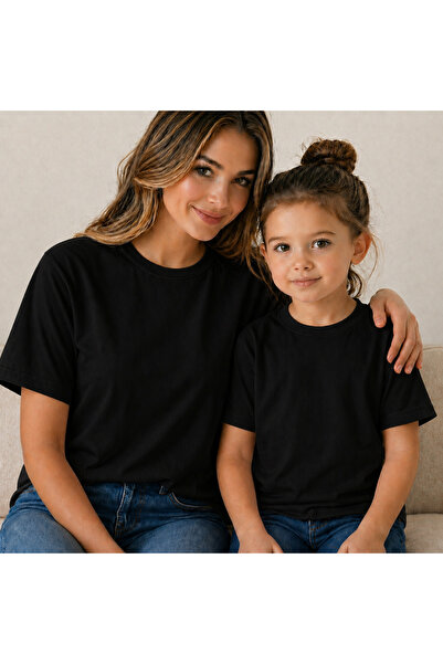 VODEXA Tricou oversize simplu pentru mamă și fiică, tricou pereche, 100% bumb...