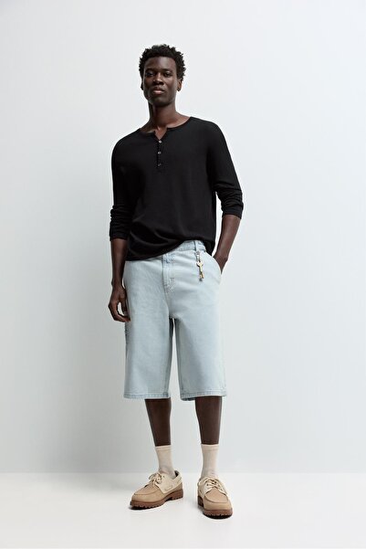 LEFTIES Skater denim bermuda şort