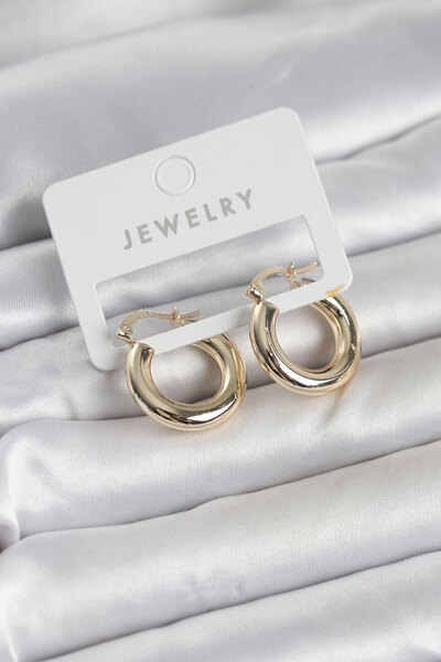 Berren Stylish Gold Color Brass Hoop 20 mm Women Earrings Teachers Mothers Va...