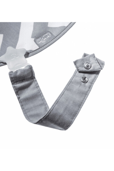 Babyjem Bib with pacifier holder (Color: Gray)