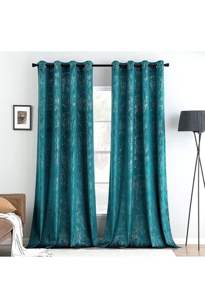 Dotail Σετ 2 κουρτινών MIULEE, Συσκότισης, Βελούδινες, με κρίκους, 140 x 245 ...