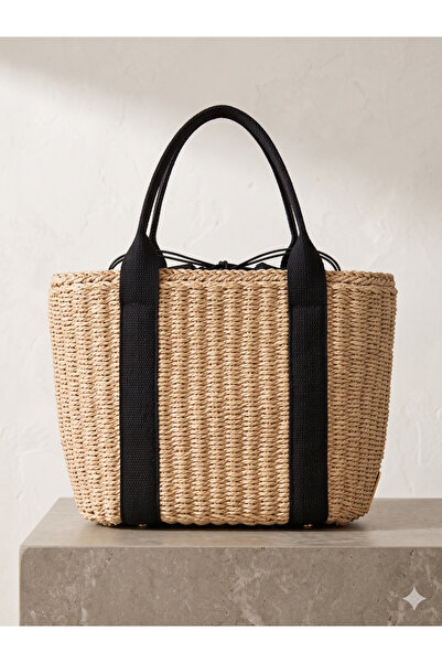 Luminos Butik Ψάθινη τσάντα σε χρώμα καμηλό CNT1027