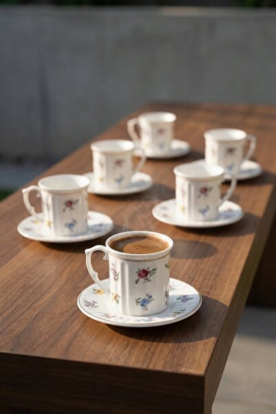 ACAR Ariella 6 Kişilik Porselen Kahve Fincan Takımı - 100 ml