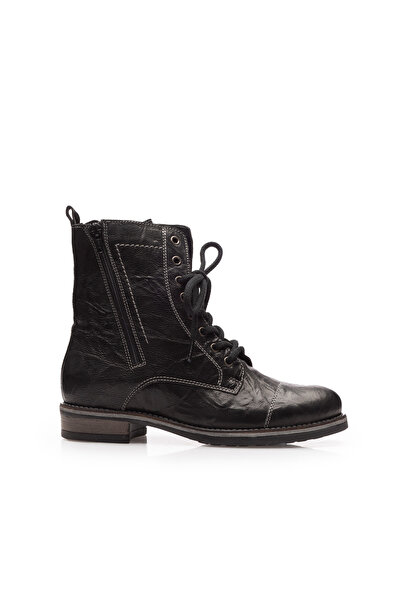 UrbanShoes Ghete damă din piele naturală, Leofex - Mostră 458 negru box șifonat