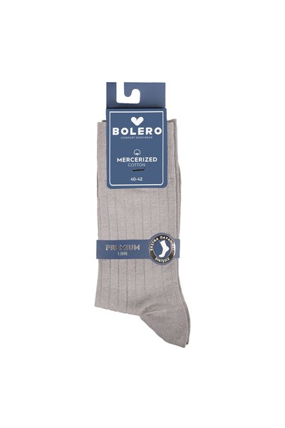 Bolero Erkek Premium Dikişsiz Merserize Çorap Gri