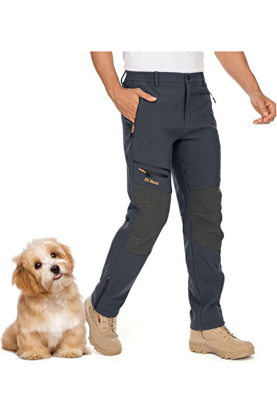 OEM Pantaloni de schi de iarnă pentru bărbați, gri, impermeabili, mărimea 36