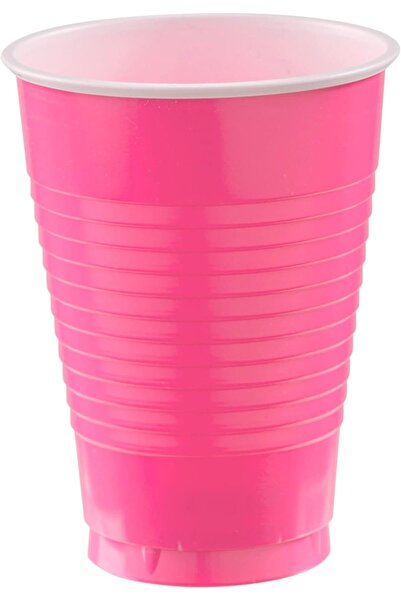 AMSCAN Light Pink Plastic Cups, 12 oz, 20 Count, by