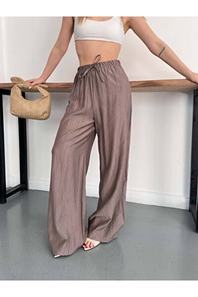 VESS MODA Παντελόνι Palazzo με ελαστική μέση και φαρδιά μπατζάκια