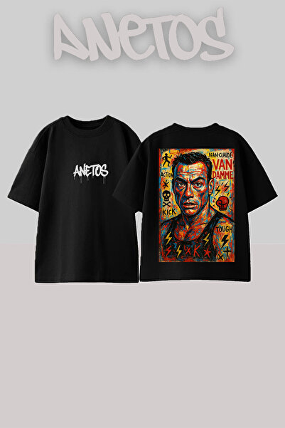 Anetos Μπλουζάκι Jeanclaude Van Design με στάμπα στην πλάτη, βαμβακερό, μαύρο...