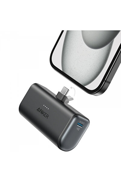 Anker Baterie Externă Nano, 5000mAh, 22.5W, PD, 2 x USB-C, Negru A1653H11