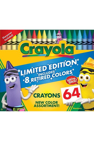Crayola Limited Edition 64 Piece Crayon Set with 8 Dark Colors