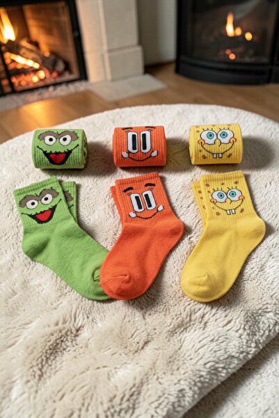 Socks Stores 3 Pairs of Colorful Patterned Unisex Socks Cotton Soft Textured ...