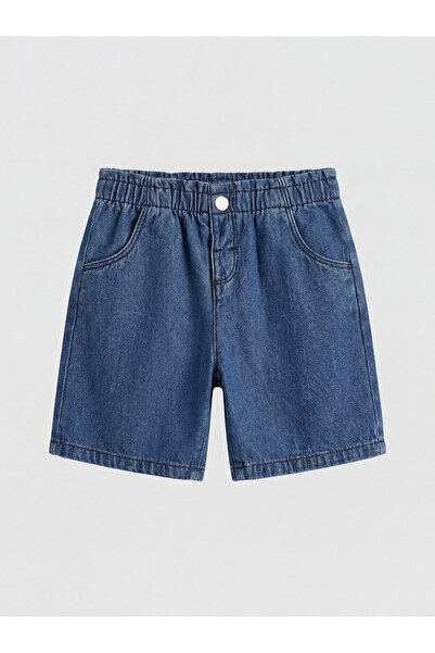 LC Waikiki Elastic Waist Baby Girls' Denim Shorts