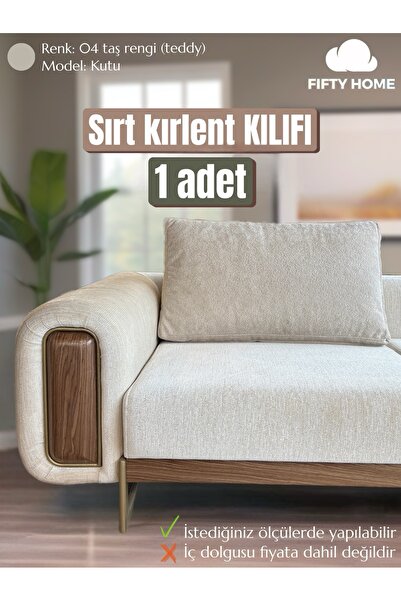 Fifty Home 1 ADET KILIF - Büyük sırt kırlent minder yastık KILIFI fermuarlı-t...
