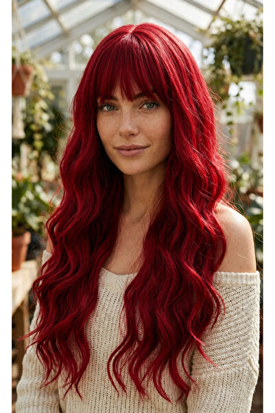 VIP Wavy Riveted Long Red Wig