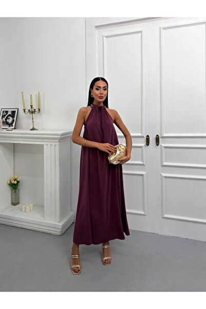 Bak'ap Φόρεμα μάξι με λαιμόκοψη halter και λεπτομέρεια αξεσουάρ στον λαιμό, P...