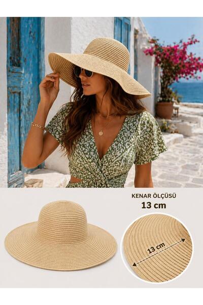Wearflawless Γυναικείο ψάθινο καπέλο, Καλοκαιρινό καπέλο παραλίας με φαρδύ γε...