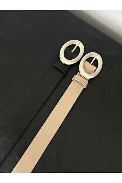 LİA KEMER 2-pack Macro Οβάλ Ασημένια Ζώνη με Πόρπη, Ζώνη για Παλτό, Ζώνη για ...