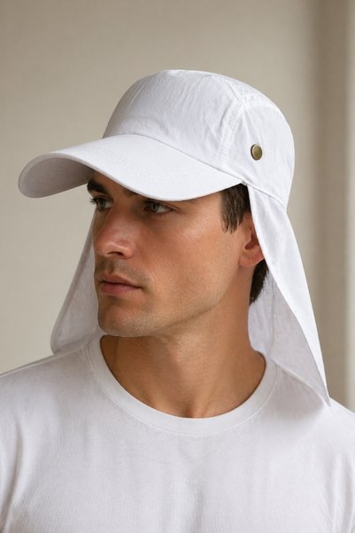 HatClub Exclusive White Legionary Hat Uv Protection Summer Unisex with Back Closure