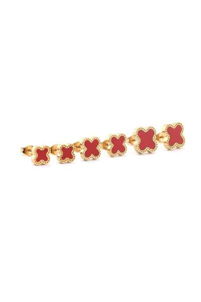 Bozhi Earrings Stainless Steel Gold Elegant Gift Six-Piece Earrings