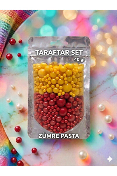 By Paster Zümre Taraftar Dekoratif Set Kirmizi/Sari