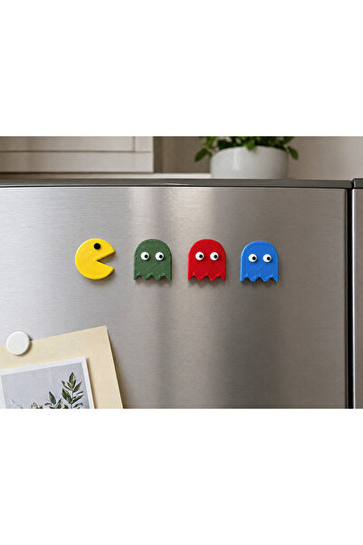 GAME SHOT 4'lü Pacman Buzdolabı Magneti-Pacman Buzdolabı Magnet