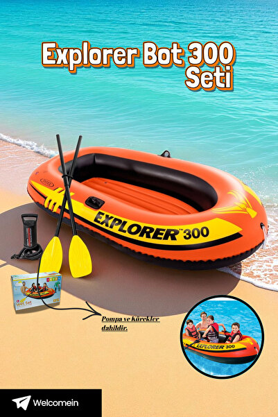 Empressco Çocuklar İçin Şişme Bot Seti 2 Kürek ve Pompa ile Deniz ve Havuz Ku...