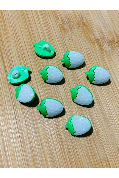 Lorin hobi Bottom-Mounted Strawberry Baby Button 14 mm 10 Pieces White