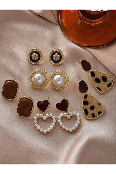 Take Two By Styli Set of 5 - Assorted Embellished Earrings