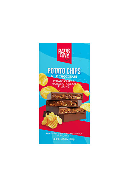 Patiswiss Patates Cipsi ve Fındık Kreması Dolgulu Sütlü Çikolata, 100G