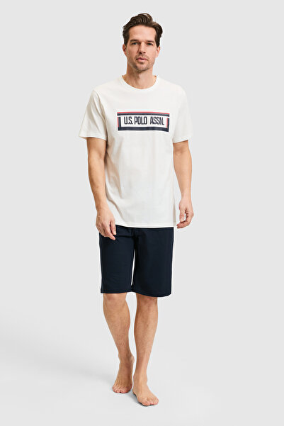 U.S. Polo Assn. طقم بيجامة رجالي أبيض 50326133-VR013
