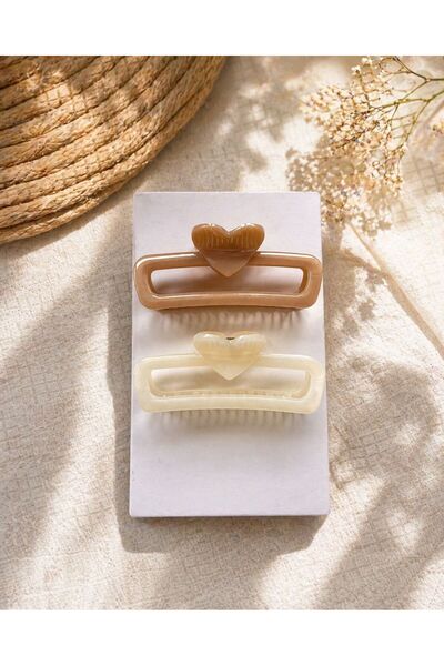 VERA HOUSE Stylish Large Size 2-Piece Latch Buckle Set with Heart Detail