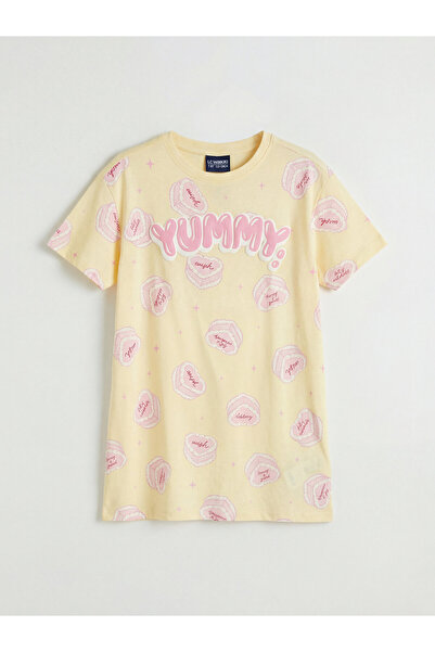 LC Waikiki Crew Neck Short Sleeve Printed Girls' Nightdress