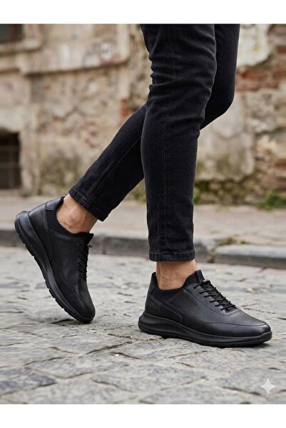 Lütfi Men's Genuine Leather Lightweight Orthopedic Sole Casual Shoes