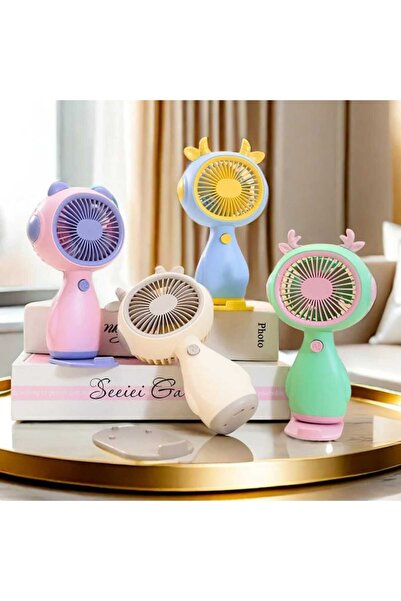 newdaki Mini Masa Ve El Fanı Taşınabilir Serinletici Telefon Standlı Vantilat...