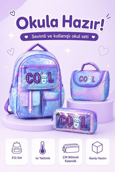 Alanç Gift Ultra Lüks Kore Tarzı COOL Tasarım Kız Çocuk İlkokul Çantası Terma...