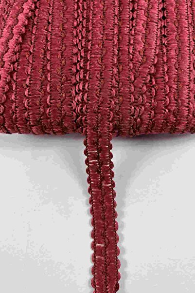 Hobigram Bordo Loopera Dense Knit Kabartmalı Dekoratif Şerit – Premium El İşi Süsleme 1 Metre