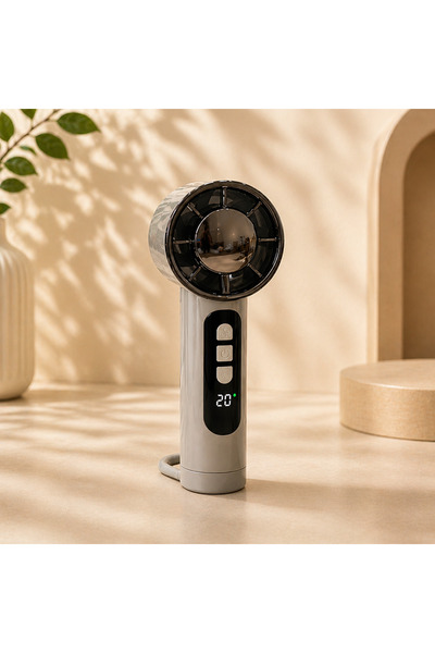 hediyeconcepti Dijital Ekranlı Mini Fan USB Şarjlı Taşınabilir Sessiz Güçlü E...