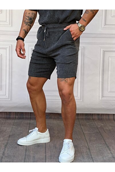MODEFENDİ Crinkle Fabric Cotton Shorts
