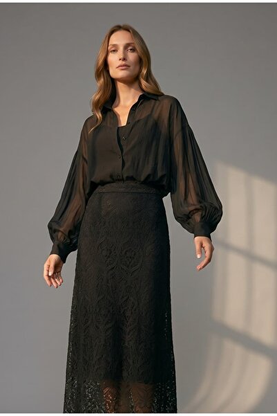 Passion Moda Evi Transparan Oversize Gömlek