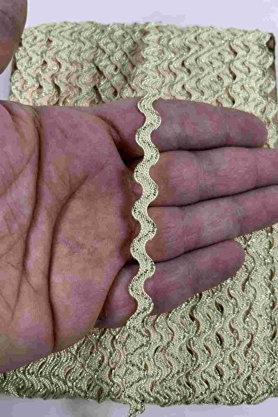 Hobigram Beige Gold Lumy Vortiq Embossed Zigzag Decorative Ribbon – Premium R...