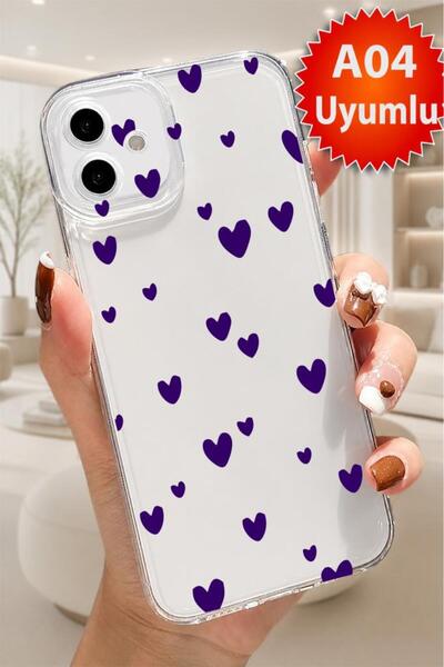 3GEN CASE Samsung Galaxy A04 Uyumlu Lüx Desenli Şeffaf Silikon Kılıf