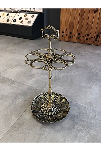 Antik Bronze Art Nouveau Tasarım Ağır Pirinç Lüks Şemsiye Standı, Antik