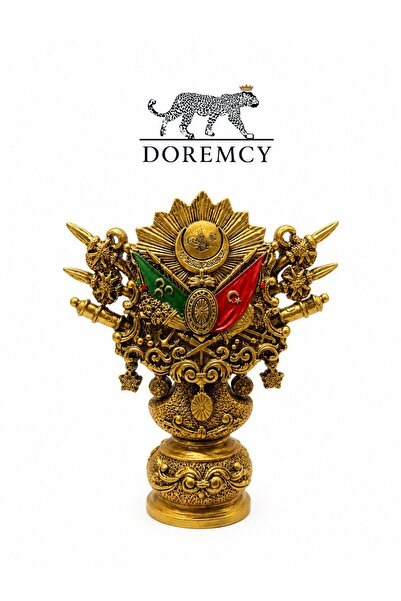 Doremcy Premium Osmanlı Devlet Arması Biblo - 29x22 cm Ağır Döküm Altın Varak...